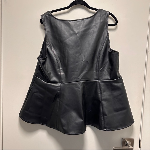 Torrid Faux Leather Peplum Top Size 2 - Picture 2 of 3